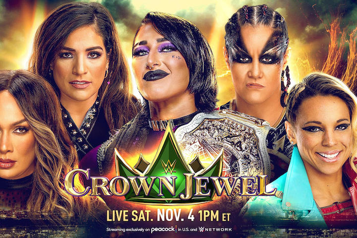WWE Crown Jewel 2023 Results: Rhea Ripley vs. Nia Jax vs. Sh...