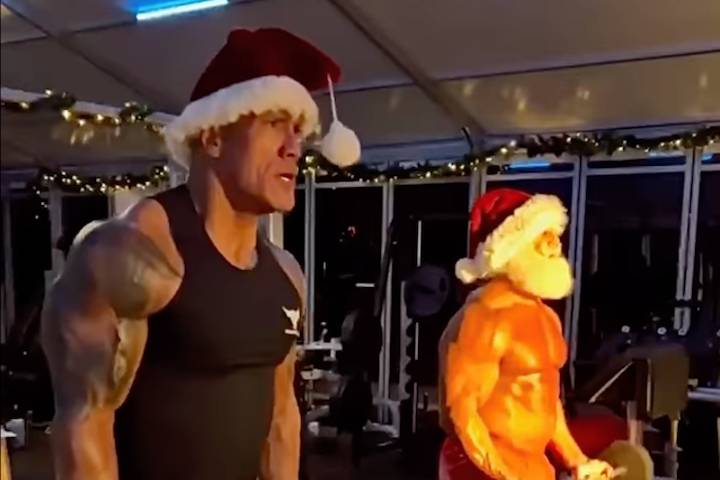 The Rock Rings In The Festive Season With A Swoll Santa Workout And Christmas Poetry Extravaganza