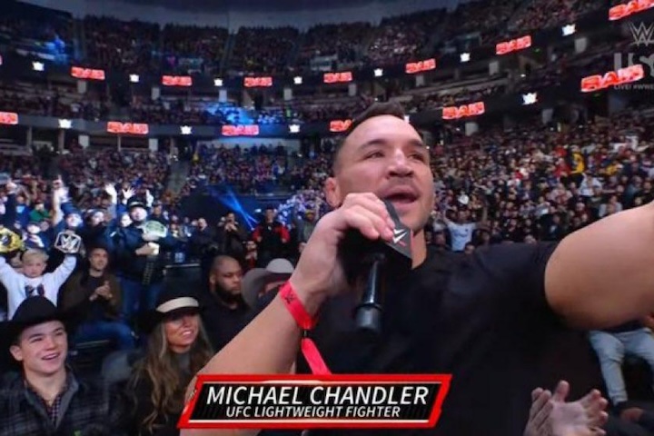 UFC's Michael Chandler Makes a Surprise Appearance On 2/19 WWE Raw, Calls Out Conor McGregor