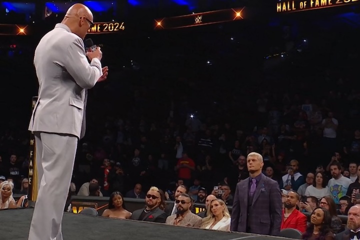 The Rock Sends Message to Cody Rhodes at 2024 WWE Hall of Fame