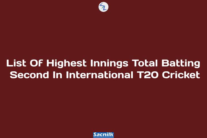List Of Highest Innings Total Batting Second In International T20 Cricket