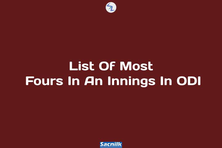 List Of Most Fours In An Innings In ODI