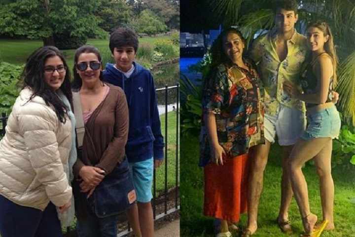 Sara Ali Khan shares then-and-now pics with mom Amrita, brot...