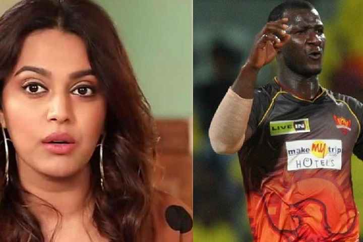 Swara Bhaskar stands in support with former West Indies capt...