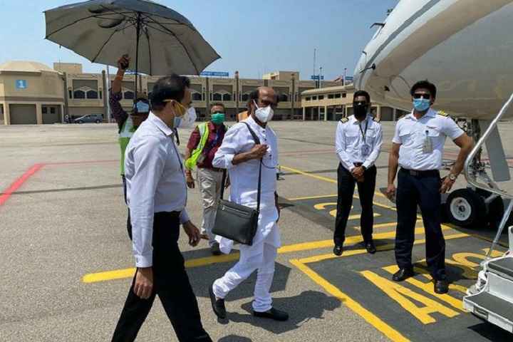 Rajinikanth Returns To Chennai After Wrapping Up His Part Of...