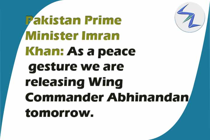 Pakistan PM Imran Khan: As a peace gesture we are releasing ...
