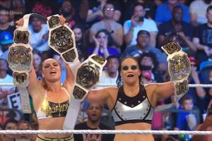 Ronda Rousey And Shayna Baszler Unify The WWE And NXT Women's Tag Team Champions...