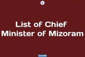 List of Chief Minister of Mizoram