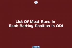 List Of Most Runs In Each Batting Position In ODI