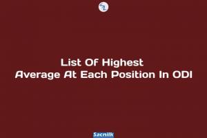 List Of Highest Average At Each Position In ODI