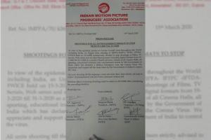 COVID-19 effect: No film, TV, digital shoot from March 19 to 31